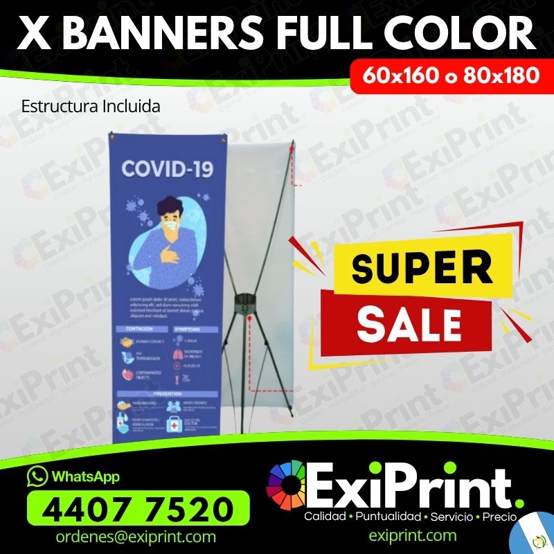 Oferta X-Banner tipo Araña en Lona 60x160 o 80x180